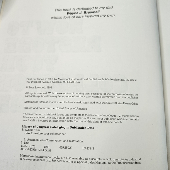 How to Restore Your Collector Car by Tom Brownell (1984, Trade Paperback) - Picture 3 of 10